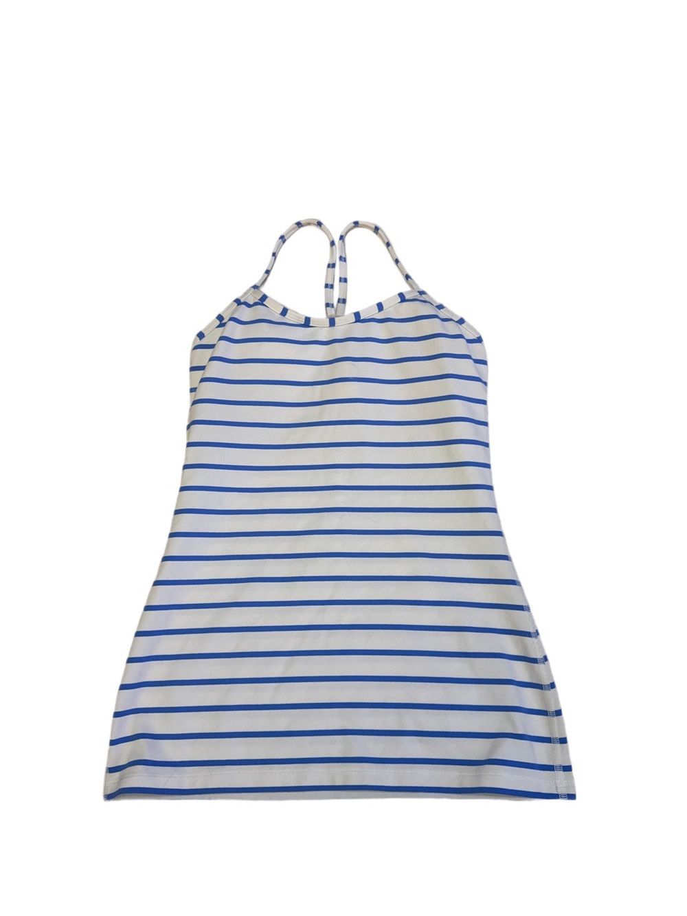Lululemon Power Y Tank Size 6 Blue and White Stripe Like New with Pads